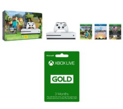 MICROSOFT  Xbox One S with Minecraft Favourites & Xbox LIVE Gold Membership Bundle